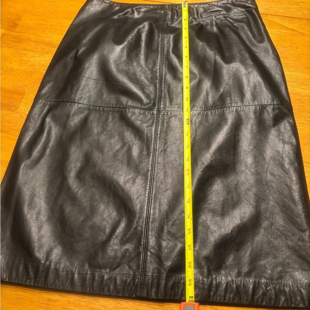 Ann Taylor Black Leather Skirt - Picture 3 of 5